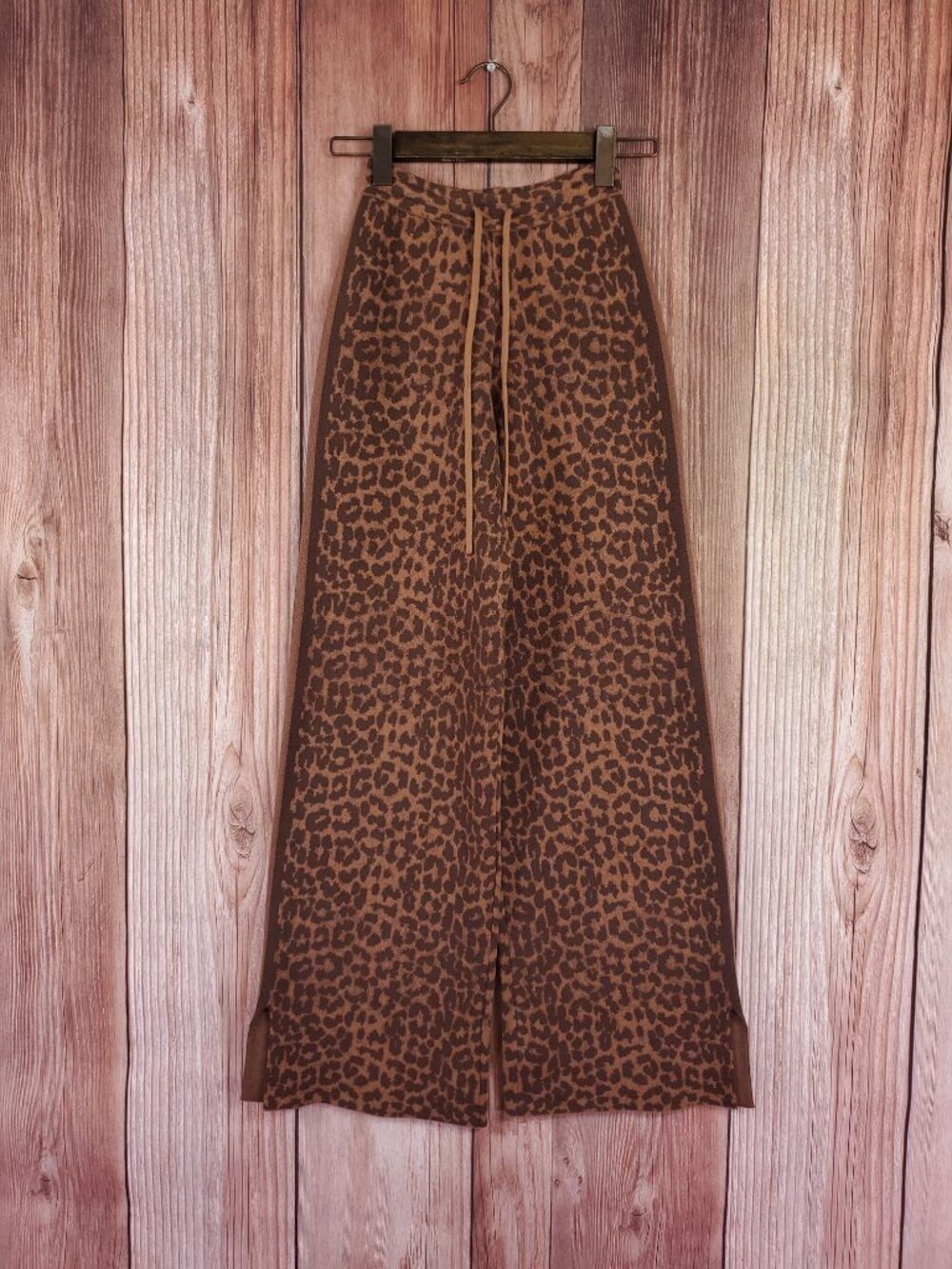 The Upside Malawi Tia Knit Pants XS Wide Leg Leopard Cheetah Animal Print Lounge